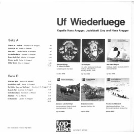 CD Kapelle Hans Aregger, Jodelduett Liny und Hans Aregger - Uf Wiederluege
