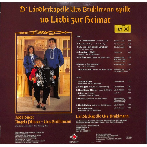 CD D' Ländlerkapelle Urs Brühlmann spillt us Liebi zur Heimat