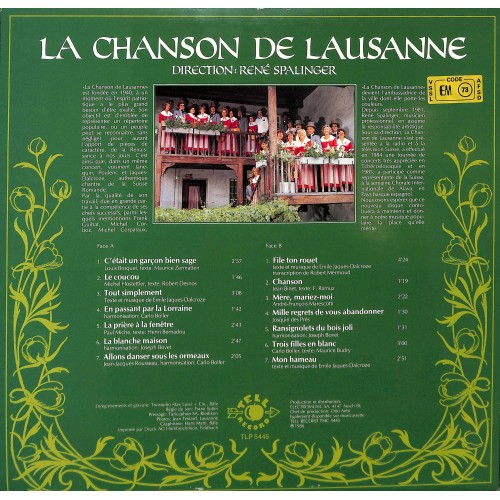 CD La Chanson de Lausanne, Direction: René Spalinger