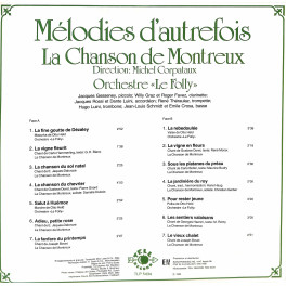 CD La Chanson de Montreux - Mélodies d'autrefois, Orchestre Le Folly