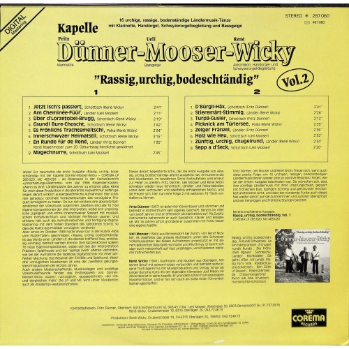 Dünner-Mooser-Wicky - Rassig, urchig, bodeschtändig, Vol. 2