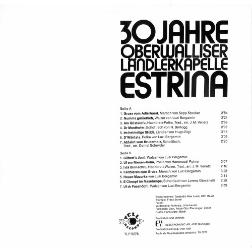 CD 30 Jahre Oberwalliser Ländlerkapelle Estrina