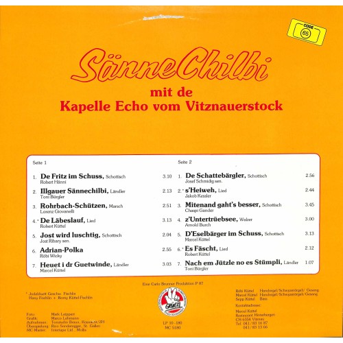CD SänneChilbi mit de Kapelle Echo vom Vitznauerstock