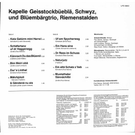 CD Kapelle Geisstockbüeblä Schwyz und Blüembärgtrio Riemenstalden - Lüpfigi Musig im Illgauerstil