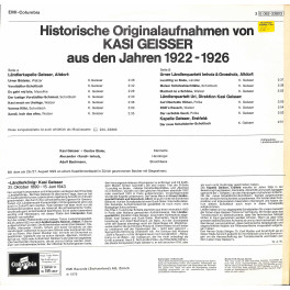 CD Historische Originalaufnahmen von KASI GEISSER aus den Jahren 1922-1926 - 1975