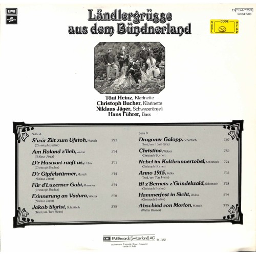 CD LK Töni Heinz und Christoph Bucher Chur - Ländlergrüsse aus dem Bündnerland