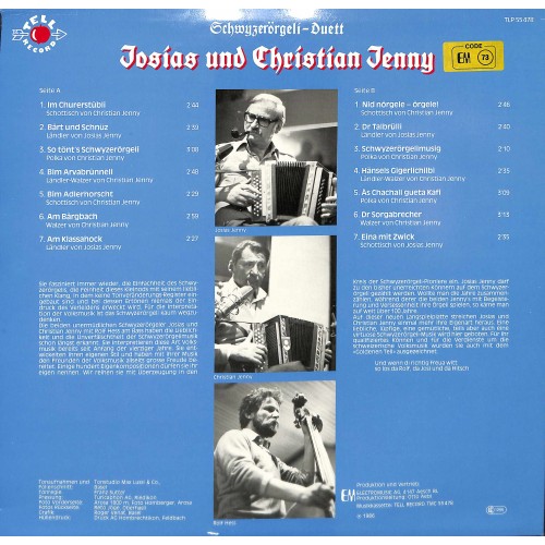 CD SD Josias und Christian Jenny - Lüpfigi Schwyzerörgeli-Musig us em Bünderland - 1986