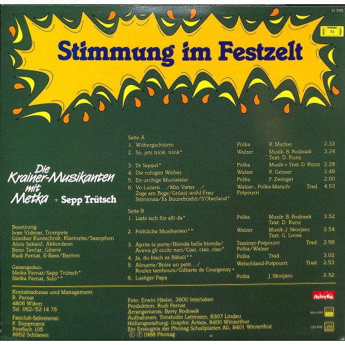 CD Die Krainer Musikanten mit Metka + Sepp Trütsch - Stimmung im Festzelt