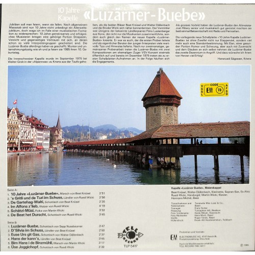 CD 10 Jahre Kapelle Luzärner-Buebe - 1985