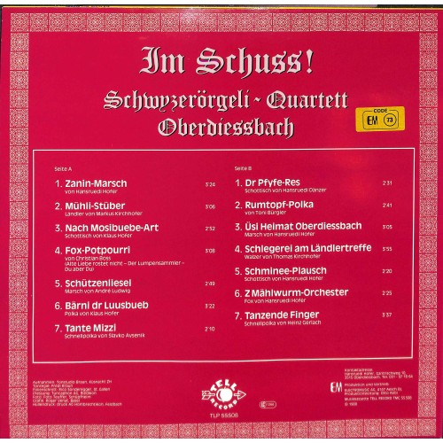 CD Schwyzerörgeli-Quartett Oberdiessbach - Im Schuss - 1988