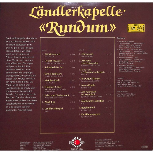 CD Ländlerkapelle Rundum - 1987