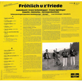 CD JD Vroni Scheidegger-Franz Spichiger, Kapelle Heimelig, SW Röthlisberger-Wenger - Fröhlich u z'friede - 1986