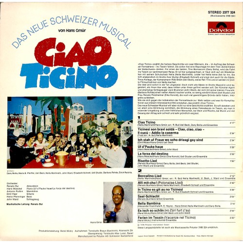 CD-Kopie von Vinyl: Ciao Ticino - Musical mit Nella, Elisabeth Schnell, Ueli Beck uva