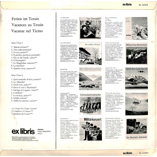 Occ.-LP Vinyl: Ferien im Tessin - Vacances au Tessin - Vacanze nel Ticino, diverse