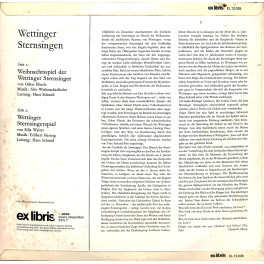 Occ.-LP Vinyl: Wettinger Sternsingen - Wettinger Sternsinger