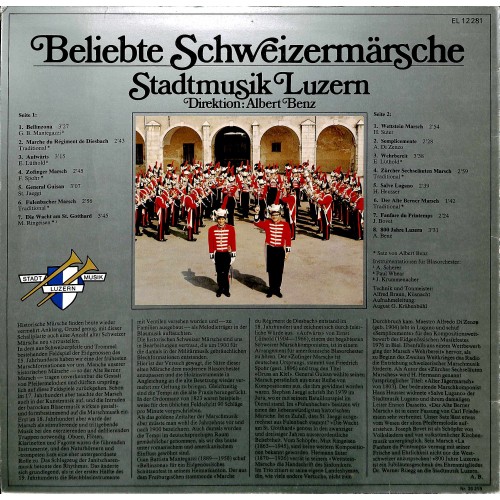 Occ.-LP Vinyl: Stadtmusik Luzern Ltg. Albert Benz - 800 Jahre Stadt Luzern