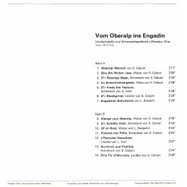 CD-Kopie von Vinyl: Vom Oberalp ins Engadin - LK und SD Oberalp Chur