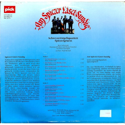 CD-Kopie von Vinyl: Am Spiezer Läset-Sundig - SQ Spiezergruess - 1982