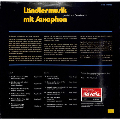CD-Kopie von Vinyl: Ländlermusik mit Saxophon - Sepp Boschi 