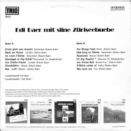 CD-Kopie von Vinyl: Edi Baer mit siine Züriseebuebe