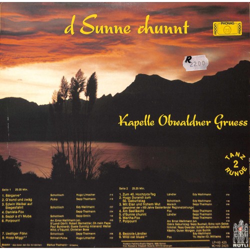 CD-Kopie von Vinyl: Kapelle Obwaldner Gruess - d Sunne chunnt