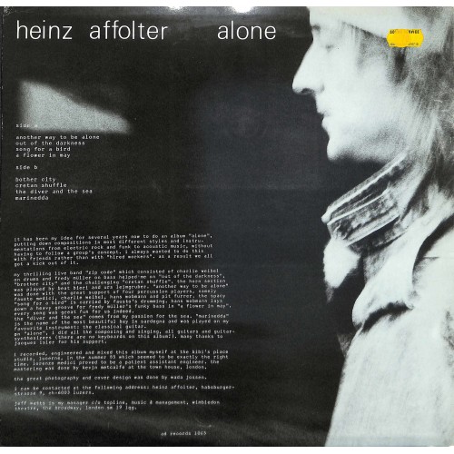 CD-Kopie von Vinyl: Heinz Affolter - Alone - 1986