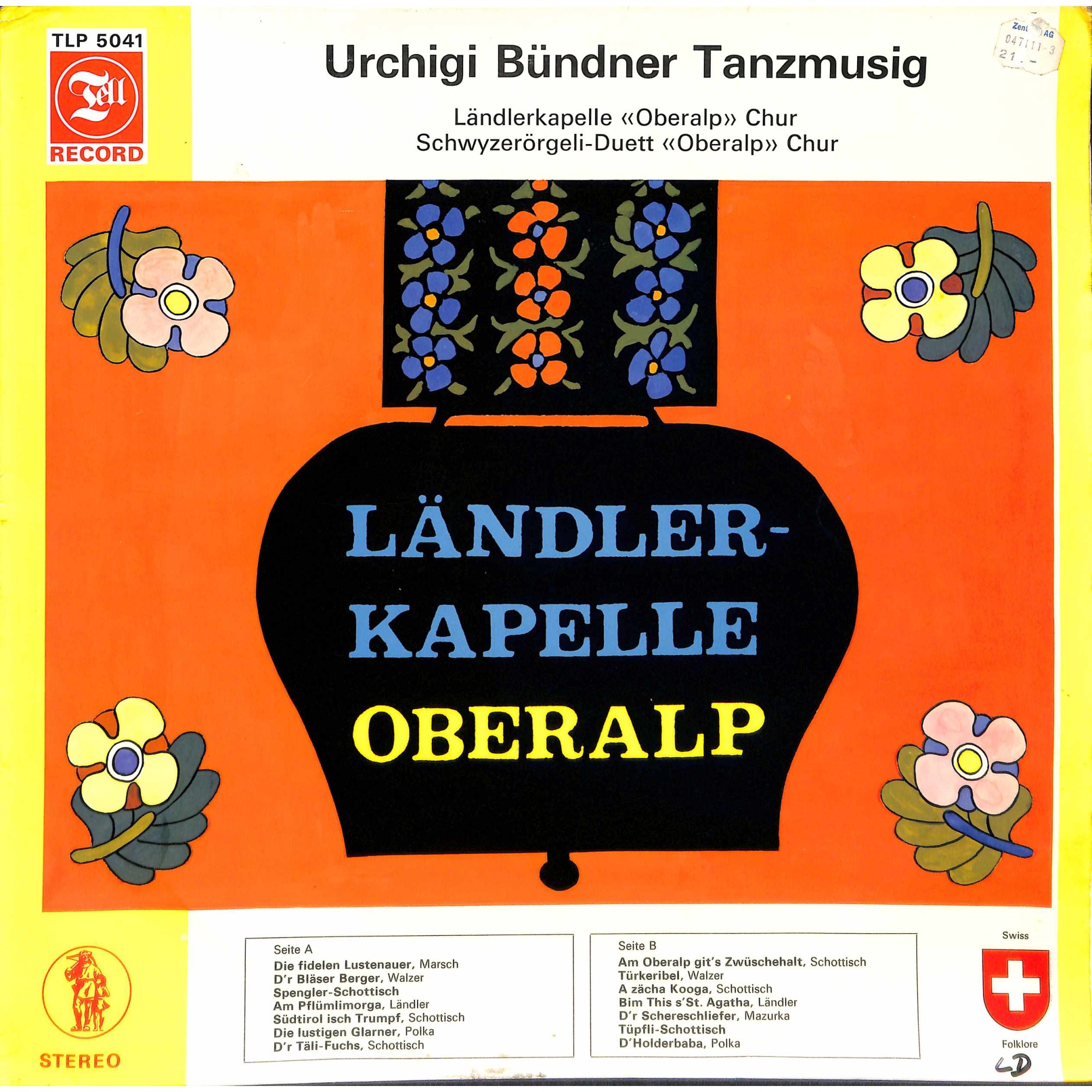 CD-Kopie von Vinyl: LK Oberalp Chur, SD Oberalp Chur - Urchigi Bündner Tanzmusig CD-Kopie von Vinyl: LK Oberalp Chur, SD Oberalp Chur - Urchigi Bündner Tanzmusig