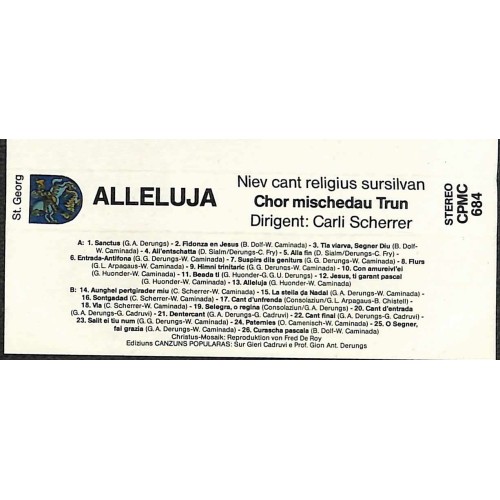 CD Chor mischedau Trun - Alleluja Neue Kirchenlieder der Surselva
