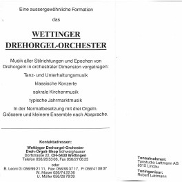 CD Wettinger Drehorgel-Orchester - Musica Mechanica