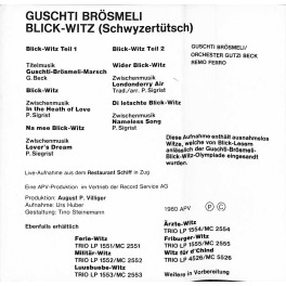 CD Guschti Brösmeli - Blick-Witz