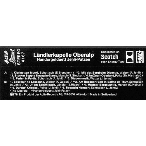 CD Ländlerkapelle Oberalp mit Hanorgelduett Jehli-Patzen
