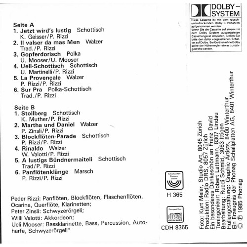 CD Ensemble Peder Rizzi - Virtuose Flötenparade - 1985