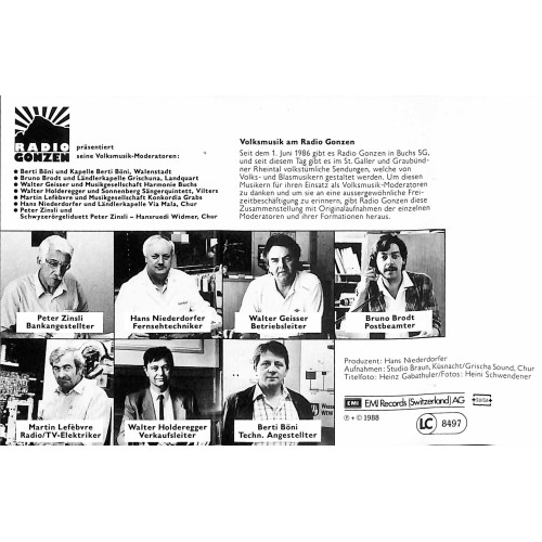CD Volkstümliches Radio Gonzen - 1988