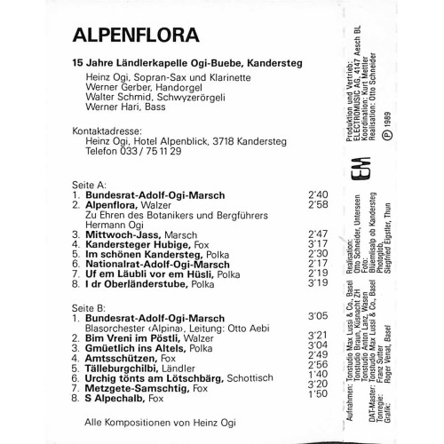CD 15 Jahre Ländlerkapelle Ogi-Buebe, Kandersteg - Alpenflora