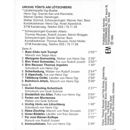 CD Ländlerkapelle Ogi-Buebe, Kandersteg und SQ Altels - Urchig tönts am Lötschbärg