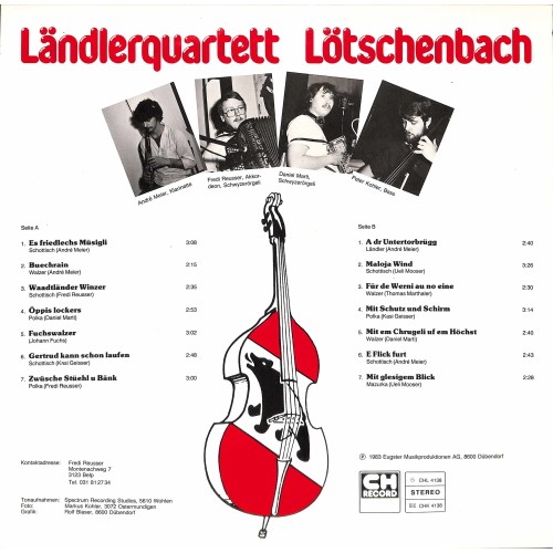 CD-Kopie von Vinyl: Ländlerquartett Lötschenbach - E lockeri Musig