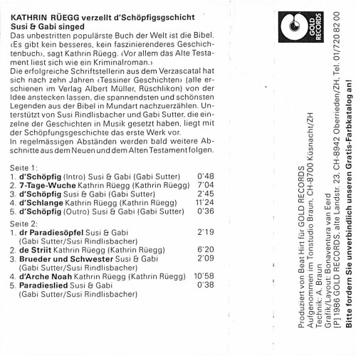 CD Kathrin Rüegg verzellt d'Schöpfiggschicht, Susi und Gabi singed