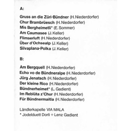 CD Ländlerkapelle Via Mala mit Dorli und L. Gadient - Bündner Heimat