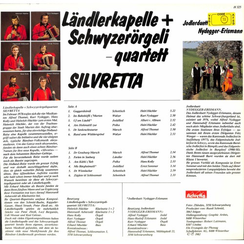 CD-Kopie von Vinyl: Ländlerkapelle + Schwyzerörgeliquartett Silvretta - 1982