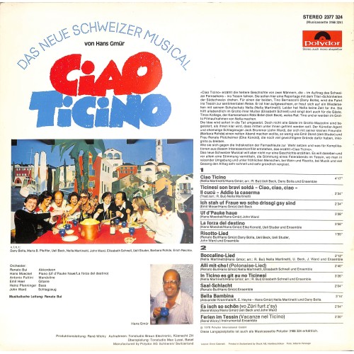 Occ. LP Vinyl: Ciao Ticino - Musical mit Nella, Elisabeth Schnell, Ueli Beck uva