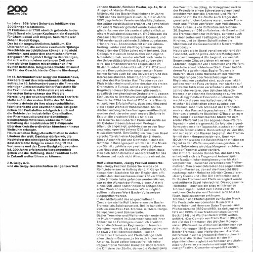 CD-Kopie von Vinyl: Festival Geigy Basel 