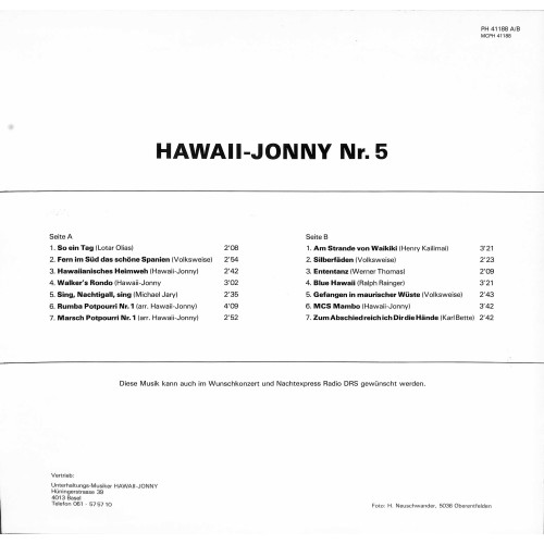 CD-Kopie von Vinyl: Hawaii-Jonny No. 5