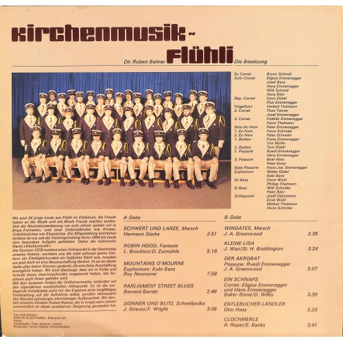 CD-Kopie von Vinyl: Kirchenmusik-Flühli - Dir. Robert Balmer