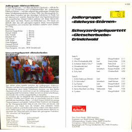 CD-Kopie von Vinyl: Jodlergruppe Edelwyss-Stärnen - SQ Gletscherbuebe Grindelwald 1982