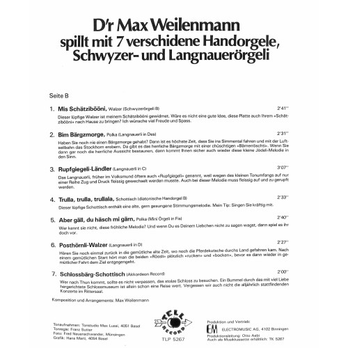 CD-Kopie von Vinyl: D'r Max Weilenmann - Mini liebe Örgeli
