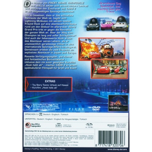 Occ. DVD Cars 2  Disney  (2011)