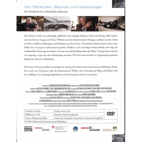 DVD Von Menschen, Bäumen und Werkzeugen - Die tradionelle Holzernte