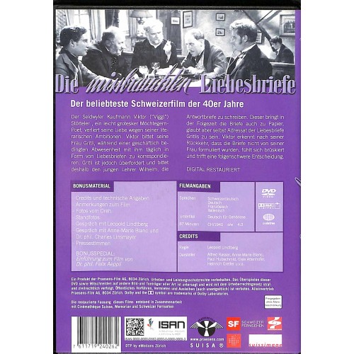 DVD Die missbrauchten Liebesbriefe - Klassiker aus den 40-er Jahren