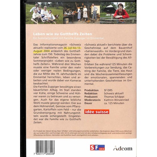 DVD Leben wie zu Gotthelfs Zeiten - Sommerprojekt Familie Zuppiger - SF DRS