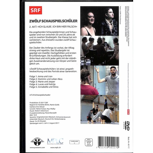 DVD Zwölf Schauspielschüler - SRF Episoden 1-5